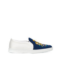 Темно-пурпурные кожаные слипоны