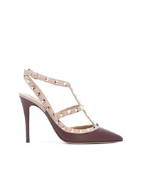 Темно-пурпурные кожаные туфли от Valentino