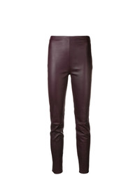 Темно-пурпурные кожаные узкие брюки от Lorena Antoniazzi