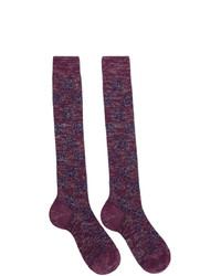 Темно-пурпурные носки до колена