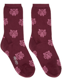 Темно-пурпурные носки с принтом
