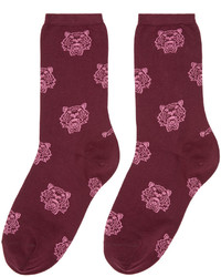 Женские темно-пурпурные носки с принтом от Kenzo