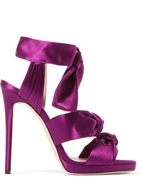 Женские темно-пурпурные сатиновые босоножки от Jimmy Choo