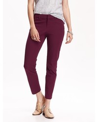 Темно-пурпурные узкие брюки