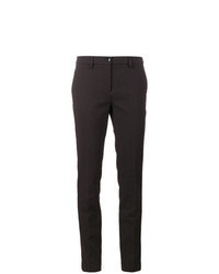 Темно-пурпурные узкие брюки в горошек