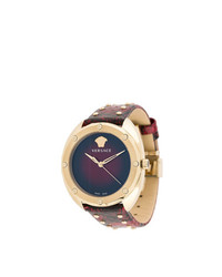 Мужские темно-пурпурные часы с украшением от Versace