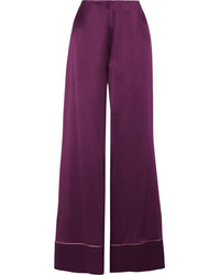Темно-пурпурные шелковые брюки