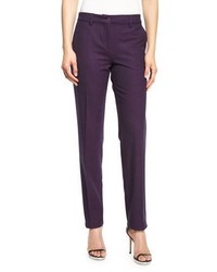Темно-пурпурные шерстяные брюки
