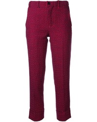 Женские темно-пурпурные шерстяные брюки с принтом от JULIEN DAVID