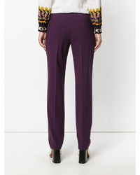 Женские темно-пурпурные шерстяные брюки от Alberta Ferretti