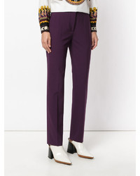 Женские темно-пурпурные шерстяные брюки от Alberta Ferretti