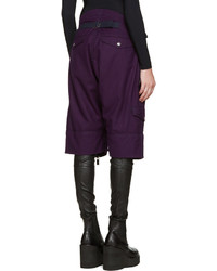 Женские темно-пурпурные шерстяные шорты от Sacai