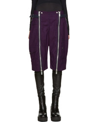 Женские темно-пурпурные шерстяные шорты от Sacai