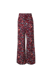 Темно-пурпурные широкие брюки с цветочным принтом от See by Chloe