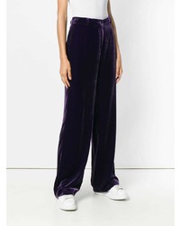 Темно-пурпурные широкие брюки от Aspesi