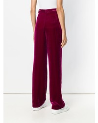 Темно-пурпурные широкие брюки от Aspesi