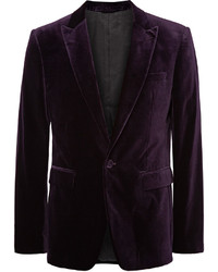 Мужской темно-пурпурный бархатный пиджак от Burberry