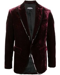 Мужской темно-пурпурный бархатный пиджак от DSQUARED2