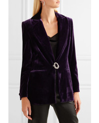 Женский темно-пурпурный бархатный пиджак от Raquel Diniz
