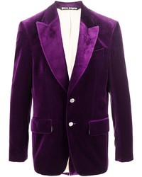 Мужской темно-пурпурный бархатный пиджак от Palm Angels