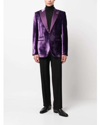 Мужской темно-пурпурный бархатный пиджак от Philipp Plein