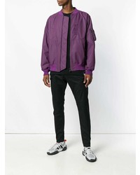 Мужской темно-пурпурный бомбер от White Mountaineering