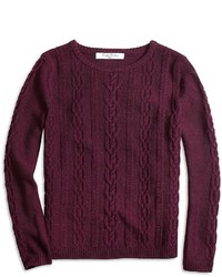 Темно-пурпурный вязаный свитер