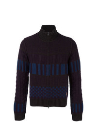 Мужской темно-пурпурный вязаный свитер на молнии от Al Duca D’Aosta 1902