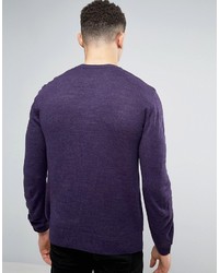 Мужской темно-пурпурный вязаный свитер с круглым вырезом от French Connection