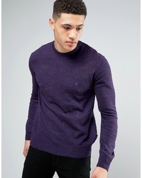 Мужской темно-пурпурный вязаный свитер с круглым вырезом от French Connection