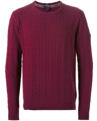 Мужской темно-пурпурный вязаный свитер от Armani Jeans