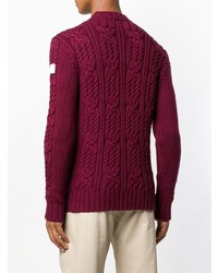 Мужской темно-пурпурный вязаный свитер от Paul & Shark