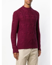 Мужской темно-пурпурный вязаный свитер от Paul & Shark