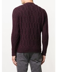 Мужской темно-пурпурный вязаный свитер от Drumohr