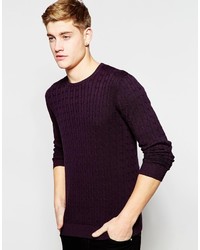 Мужской темно-пурпурный вязаный свитер от Jack and Jones