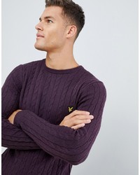 Мужской темно-пурпурный вязаный свитер от Lyle & Scott