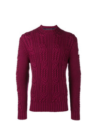 Мужской темно-пурпурный вязаный свитер от Paul & Shark