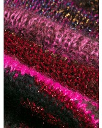 Темно-пурпурный вязаный свободный свитер от Saint Laurent
