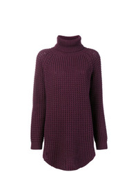 Темно-пурпурный вязаный свободный свитер от Hope