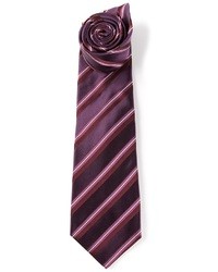 Мужской темно-пурпурный галстук в вертикальную полоску от Kiton