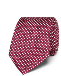 Темно-пурпурный галстук в горошек