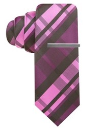 Темно-пурпурный галстук в шотландскую клетку