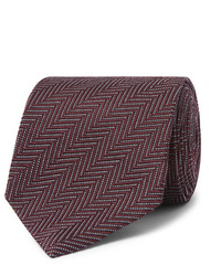 Темно-пурпурный галстук с узором "в ёлочку"