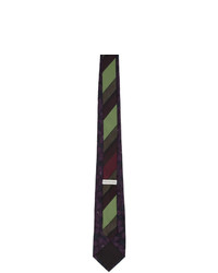 Мужской темно-пурпурный галстук с цветочным принтом от Dries Van Noten