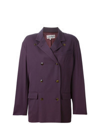 Темно-пурпурный двубортный пиджак