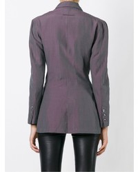Женский темно-пурпурный двубортный пиджак от Jean Paul Gaultier Vintage