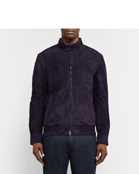 Мужской темно-пурпурный замшевый бомбер от Tod's