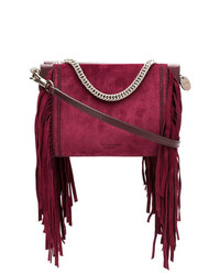 Темно-пурпурный замшевый клатч c бахромой от Givenchy
