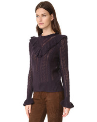 Женский темно-пурпурный кашемировый свитер от Ulla Johnson