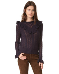 Женский темно-пурпурный кашемировый свитер от Ulla Johnson
